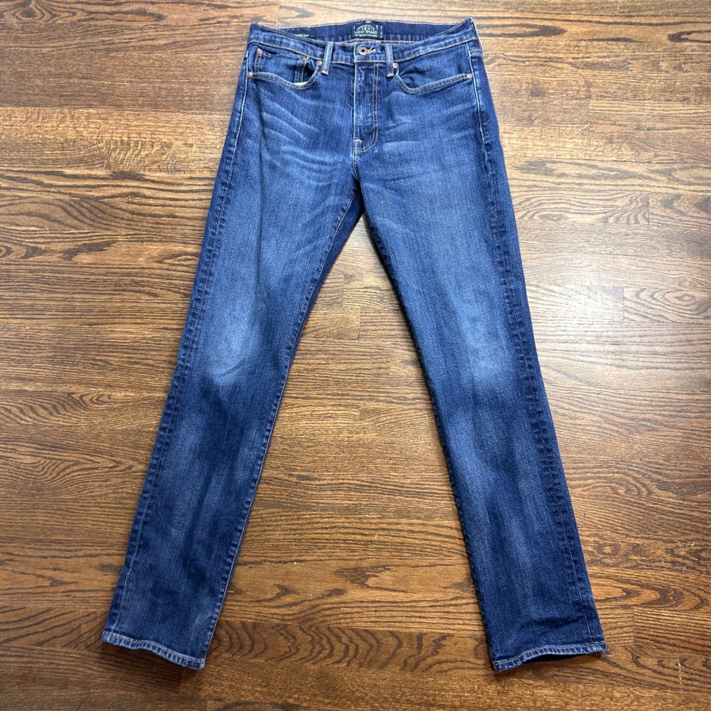 Lucky Brand 121 Heritage Slim Jeans Mens 32x32 Dark Wash Denim Blue Pants